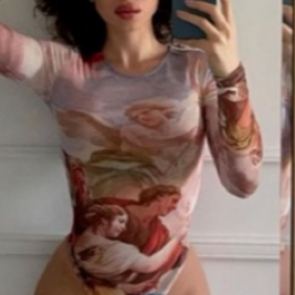 ZARA The Fates Art Print Mesh Bodysuit - Picture 14 of 14